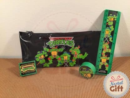 Trousse Tortues Ninja avec règle, gomme et taille crayon