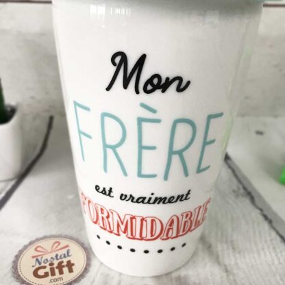 Mug de transport "Mon frère est formidable" - Cadeau frère – Image 2