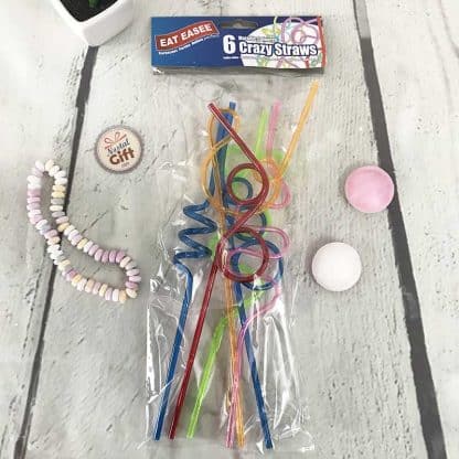 Pailles colorées à boucles (lot de 6) – Image 3