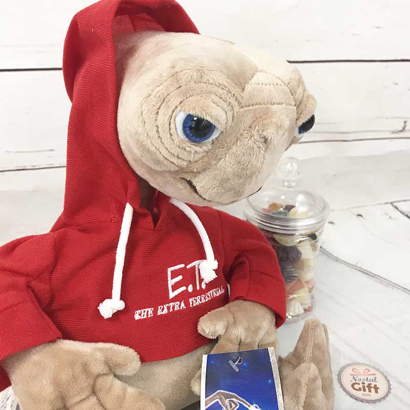 E.T. Peluche extra-terrestre avec capuche rouge 25 cm : : Jeux et  Jouets