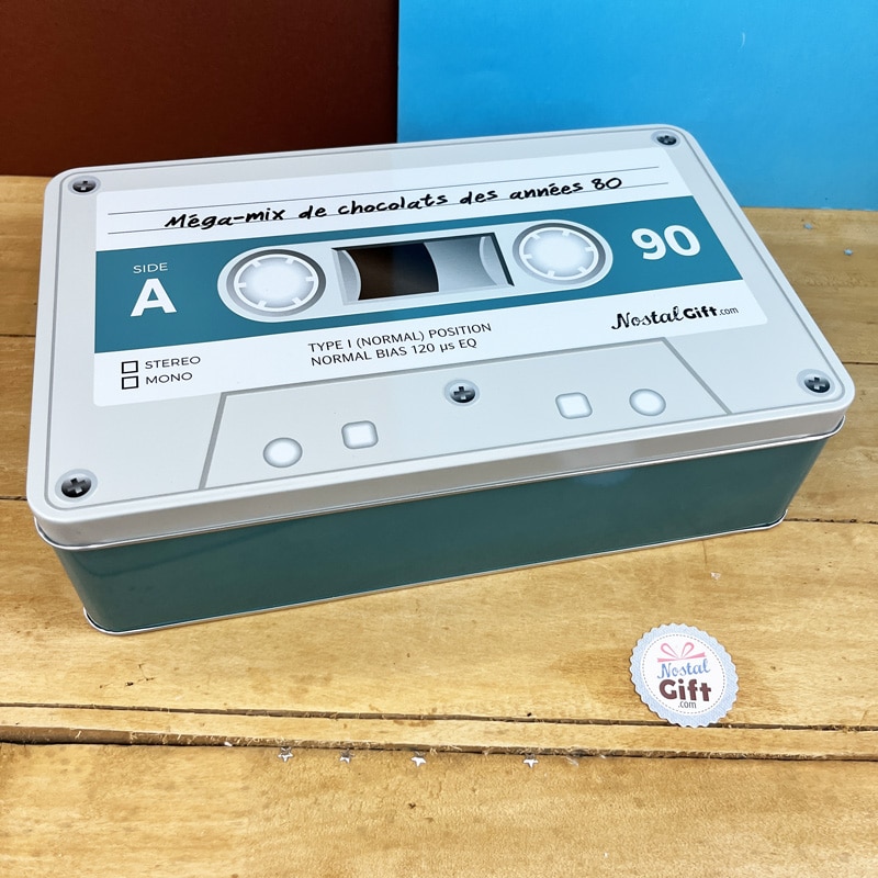 Coffret cadeau - Boîte en métal cassette - Chocolats des années 80 - grand  coffret chocolat original