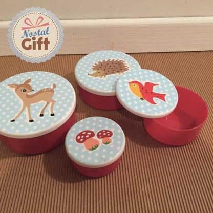 Set De 4 boîtes rondes gigognes "animaux de la forêt" – Image 2
