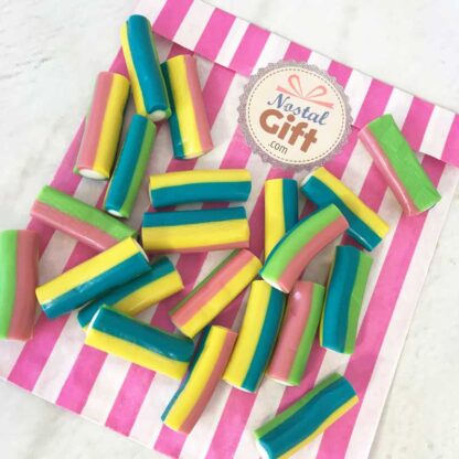 Bonbon mini câbles fourrés - Multi-fruits 4 couleurs x20