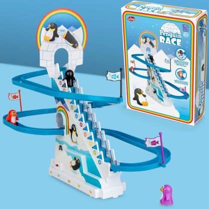 Circuit de pingouins avec escalier mécanique