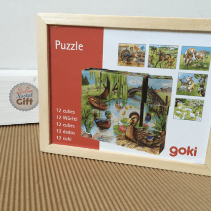 Puzzle cubes en bois rétro, à la campagne – Image 3