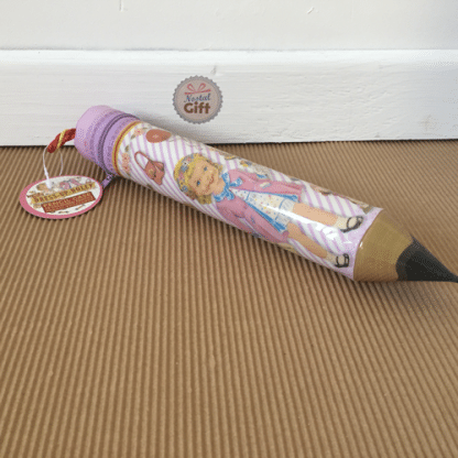 Trousse vintage "Poupée" en forme de crayon avec ses crayons de couleur
