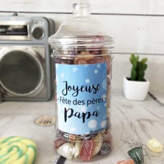 Bonbonnière Papa – 300g mix de bonbons anciens  – “Joyeuse fêtes des pères Papa”