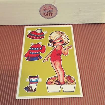Carte postale vintage – Petite fille à habiller