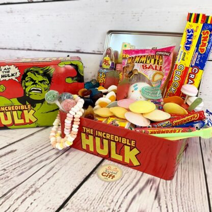 Coffret Cadeau : Boîte "Hulk" remplie de bonbons des années 90