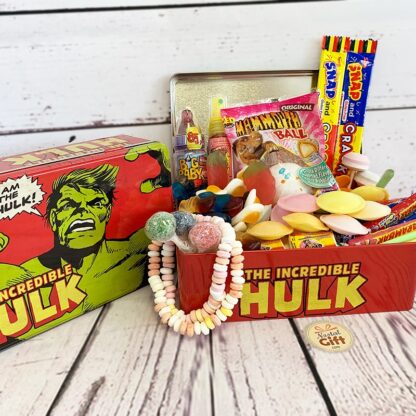 Coffret Cadeau : Boîte "Hulk" remplie de bonbons des années 90