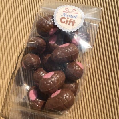 Oeufs chocolat coulis framboise - Chocolat Belge - Sachet de 15 oeufs