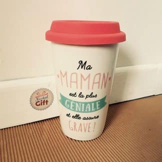 Mug de transport "Maman est géniale" - Cadeau maman