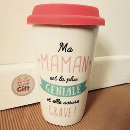Mug de transport "Maman est géniale" - Cadeau maman