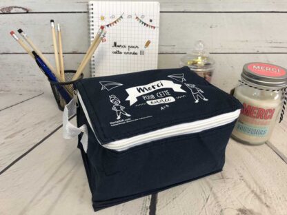 Sac de déjeuner isotherme bleu "Merci pour cette année" - Cadeau maîtresse – Image 3