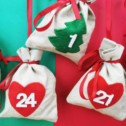 Calendrier de l'avent vintage réutilisable - 3 mètres