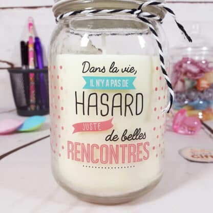 Bougie jar "Belles rencontres" - Cadeau pour ami