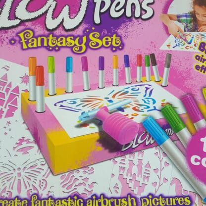 Blow pens : stylo feutre magique avec pochoirs galactiques, animaux ou fantaisie