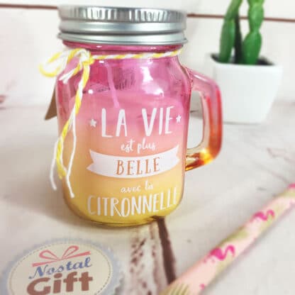 Bougie parfum citronnelle - Mini mason jar