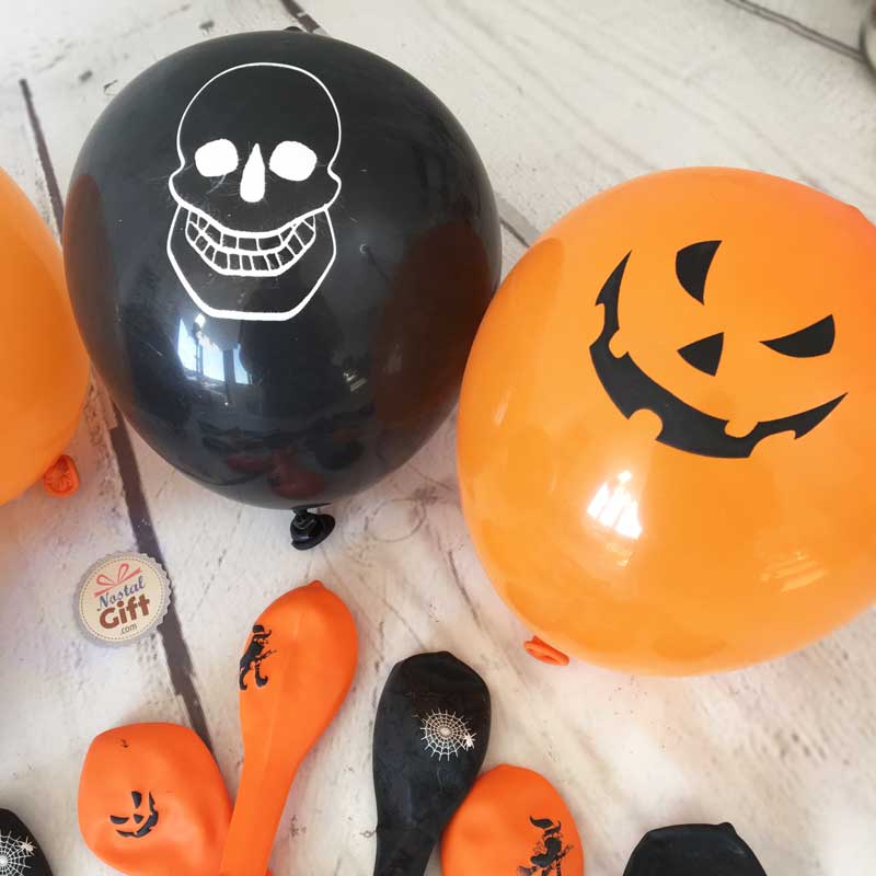 15 Ballons orange et noir Halloween