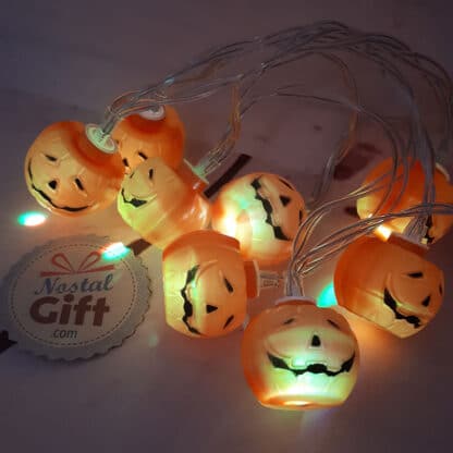 Guirlande lumineuse LED citrouille d'Halloween