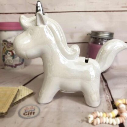 Figurine / Tirelire Licorne Blanche