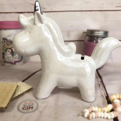 Figurine / Tirelire Licorne Bleue