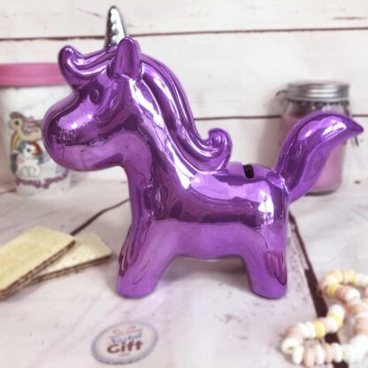 Figurine / Tirelire Licorne Rose