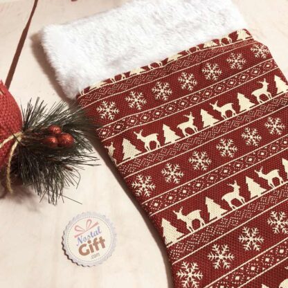 Chaussette de Noël en jute - Décoration de Noël - 25 x 35cm – Image 3