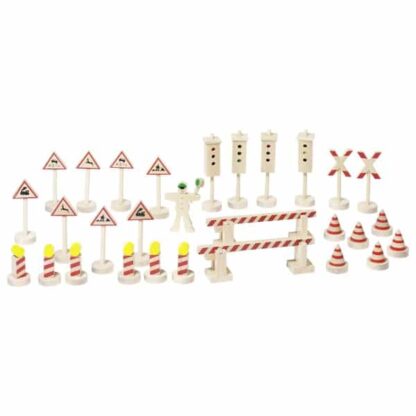 Assortiment de panneaux de signalisation en bois pour train et petites voitures – Image 4