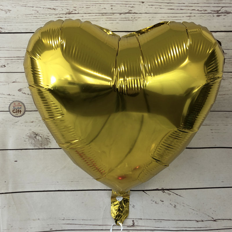 Ballon mylar coeur 40 cm - doré