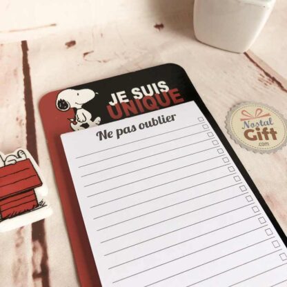 Mémo Snoopy - "Je suis unique"