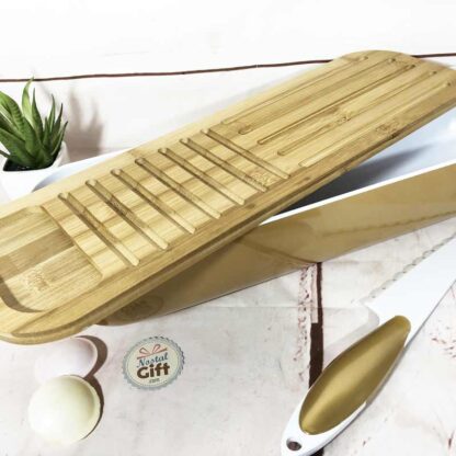 Corbeille à pain avec planche et couteau – Image 2