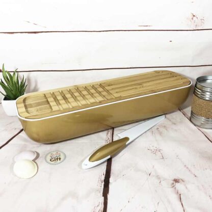 Grande boîte à pain avec planche en bambou