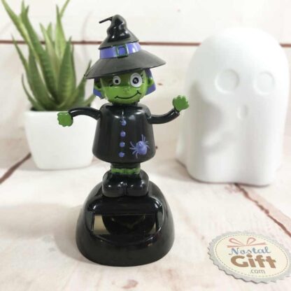 Petite figurine mobile Sorcière à énergie solaire