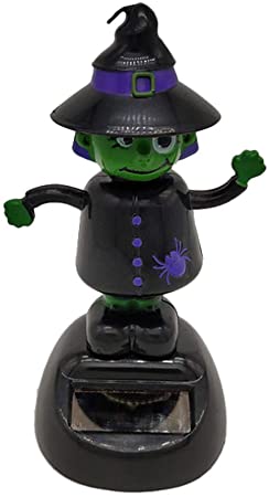 Petite figurine mobile Sorcière à énergie solaire
