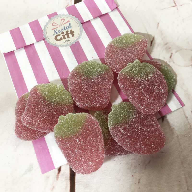 Bonbon forme goût fraise géante acidulée x10