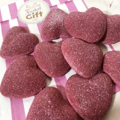 Bonbon gros coeur rose brillant x10