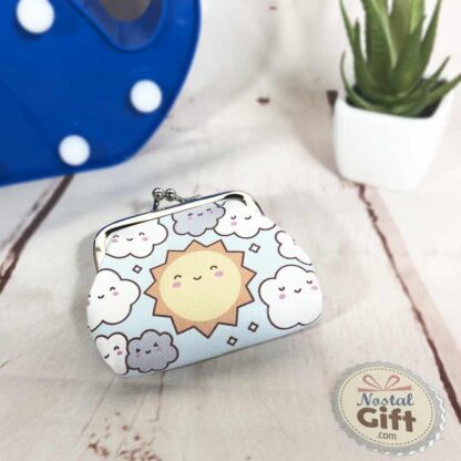 Petit porte monnaie mignon - Soleil et Nuage