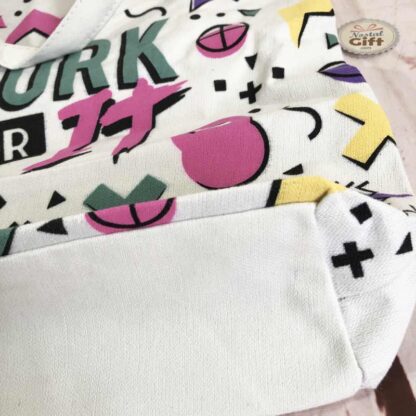 Sac en toile pour shopping "Work for It" - Style années 80 – Image 4