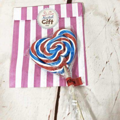 Sucette coeur de fête foraine - Bubble gum