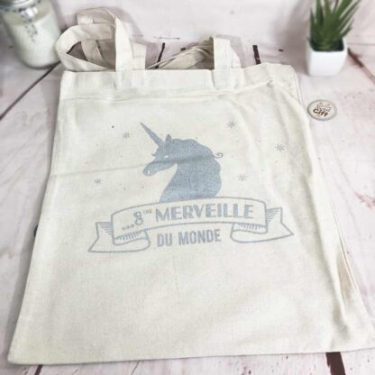 Tote bag Licorne "8ème merveille du monde"