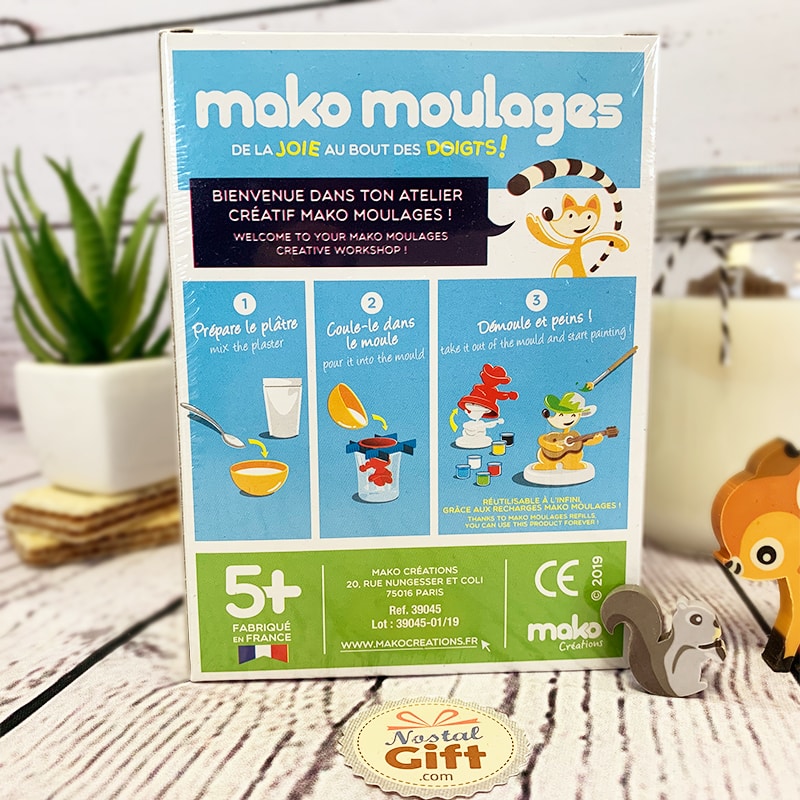 Mako Moulages - Diplodocus - Kit de moulage et de peinture - Pour enfants  dès 5 ans bleu - Mako Créations