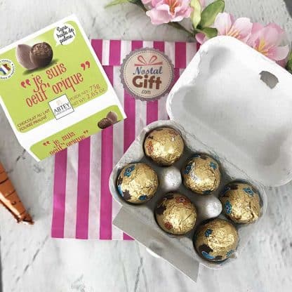 Boîte à oeufs Chocolat Praliné "Je suis oeuf'orique" – Image 2
