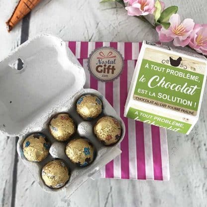 Boîte à oeufs Chocolat Praliné "Je suis oeuf'orique" – Image 3