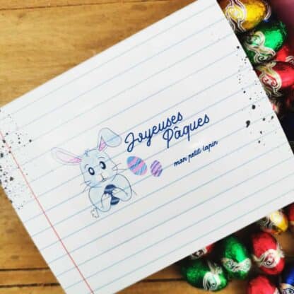 Boîte Pâques - Oeufs en chocolat praliné x 40 - "Joyeuses Pâques mon petit lapin" – Image 3