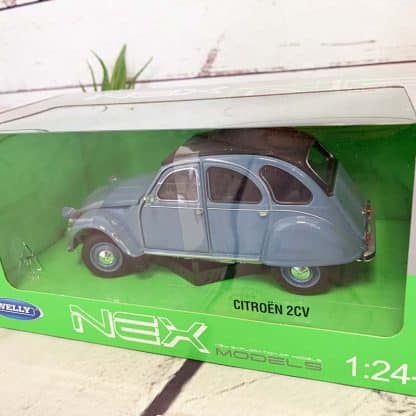 Miniature voiture Citroën 2 CV Bleu (échelle 1:24)