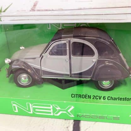 Miniature voiture Citroën 2 CV Charleston Grise (échelle 1:24)