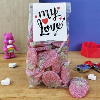 Sachet de bonbons amour - Fraise géante acidulée x30 - My Love