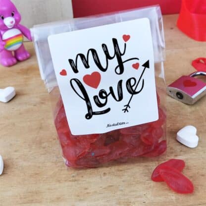 Sachet de bonbon amour - Mini lèvre rouge x80 - My Love
