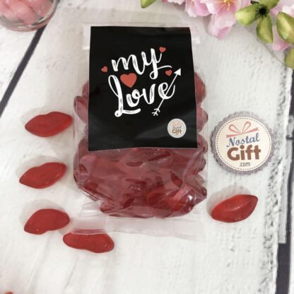 Sachet de bonbon amour - Mini lèvre rouge x80 - My Love